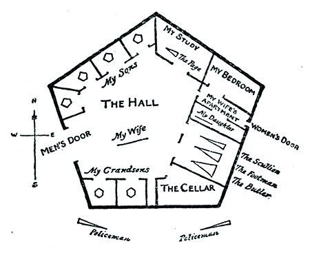 Illustration from Flatland: A Romance of Many Dimensions