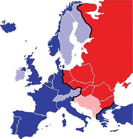 Map of the the Iron Curtain