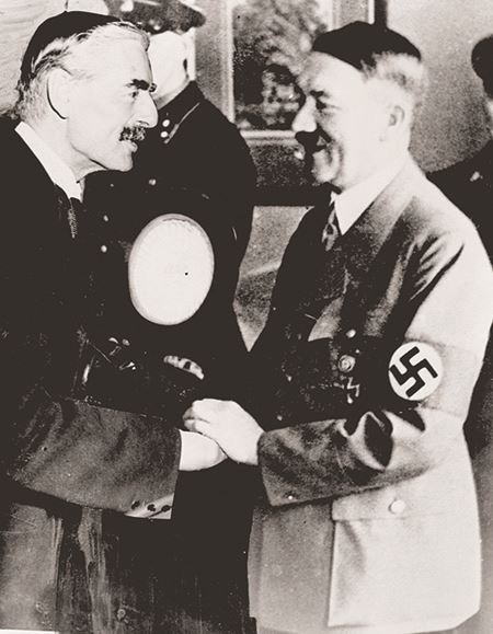 Neville Chamberlain and Adolf Hitler meeting in Germany - 1938