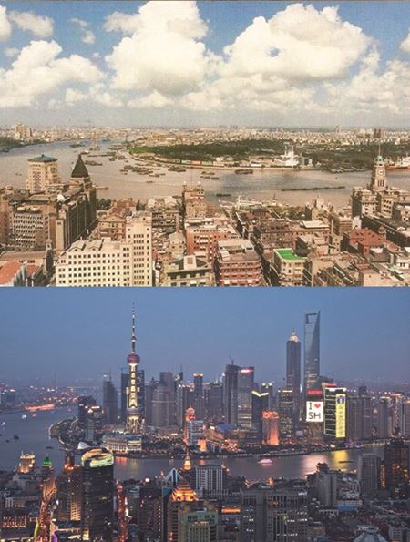 Shanghai - early 1990s and in 2010