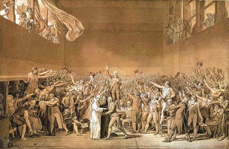 Painting of the Tennis Court Oath - Jacques-Louis David