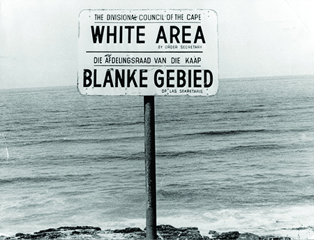 White Area Aparthheid sign