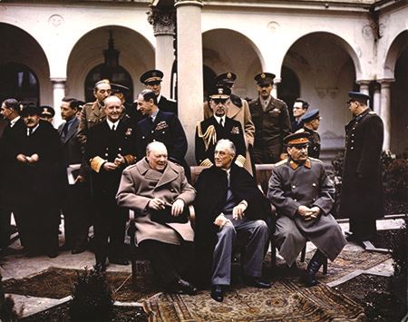 Allied and Soviet leaders at the Yalta conference in 1945